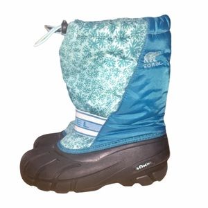Sorel Blue Insulated Winter Snow Boots Big Kids Size 6